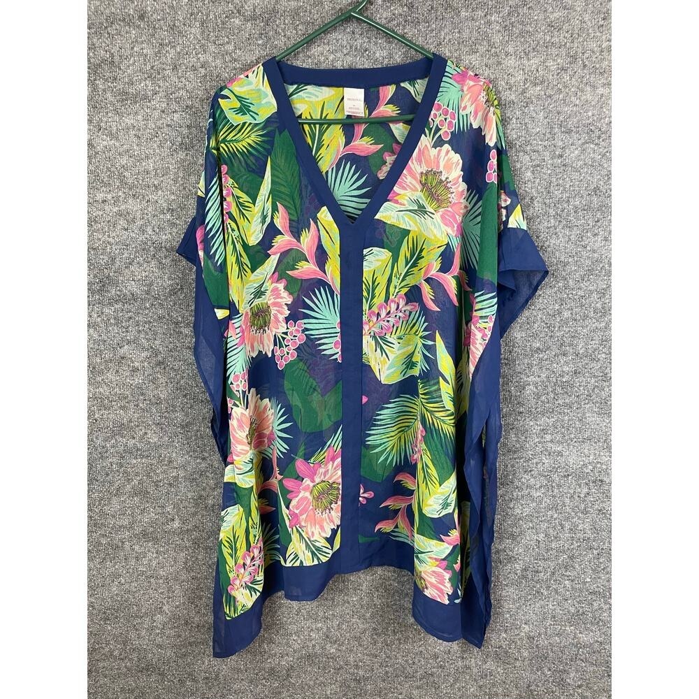 Merona Swim Coverup Women's XL Floral Pattern Kamono Style‎